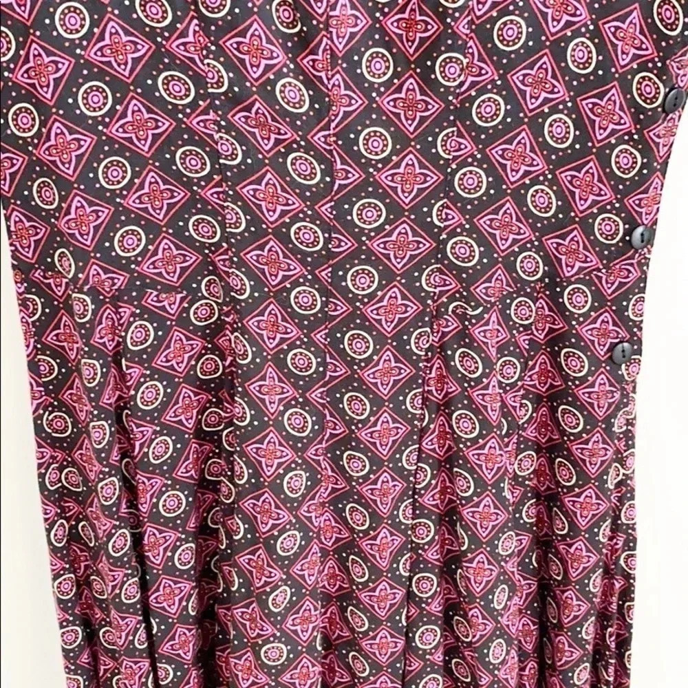 90s vintage passports printed short sleeve Skater Dress - Picture 5 of 8
